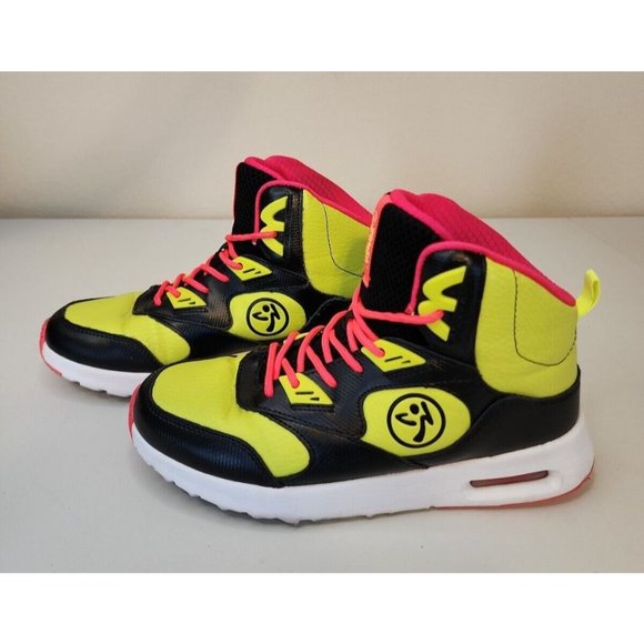 Zumba Fitness Shoes Zumba Air Bounce Sneakers Green High Top Lace